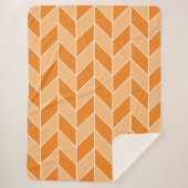 Modern Oranje Peach Herringbone Chevron Pattern Sherpa Deken (Voorkant)