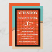 Modern Oranje ruimteschip electronics van zaterdag Kaart (Voorkant / Achterkant)