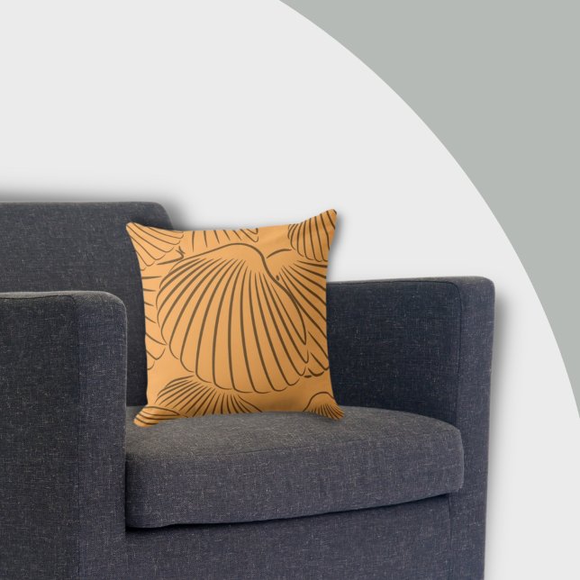 Modern Oranje Shell Pattern Sierkussen (Creator heeft geüpload)