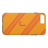 Modern Oranje Sportmonogram iPhone Case (Achterkant (Horizontaal))