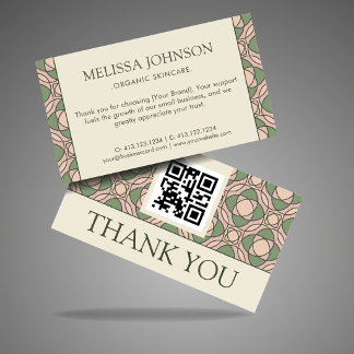 Modern Organic Botanical Business Thank You Card Informatiekaartje