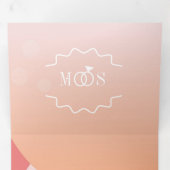 Modern Organic Sunset Water Ocean Wedding Drieluik Uitnodiging (Binnenzijde eerst)