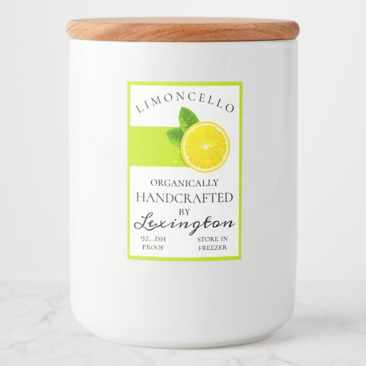 Modern Organisch Limoncello Klein Flessenetiket | Voedselcontainer Etiket (Voorkant)