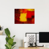 Modern Oriental Abstract Artwork Poster Print (Thuiskantoor)