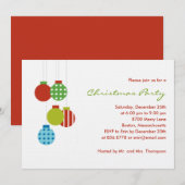Modern Ornaments Holiday Party Invitation Kaart (Voorkant / Achterkant)