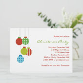 Modern Ornaments Holiday Party Invitation Kaart (Staand voorkant)