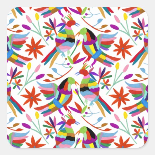 Modern Otomi Design III Vierkante Sticker (Voorkant)