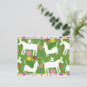Modern Otomi-ontwerp | Ontwerp van Llama Donkey Briefkaart (Staand voorkant)