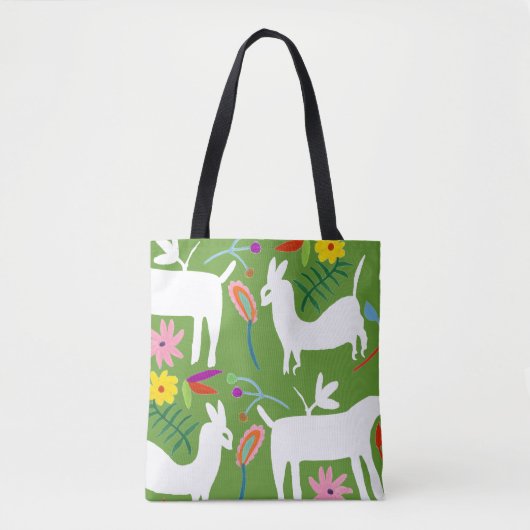 Modern Otomi-ontwerp | Ontwerp van Llama Donkey Draagtas (Voorkant)