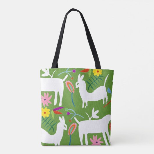 Modern Otomi-ontwerp | Ontwerp van Llama Donkey Draagtas (Achterkant)