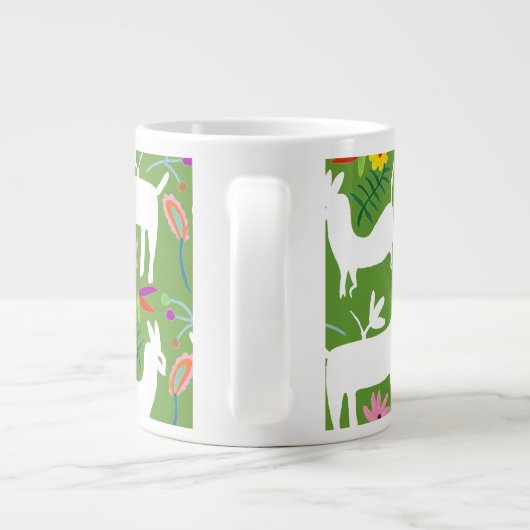 Modern Otomi-ontwerp | Ontwerp van Llama Donkey Extra Grote Beker (Achterkant)