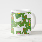 Modern Otomi-ontwerp | Ontwerp van Llama Donkey Extra Grote Beker (Voorkant rechts)