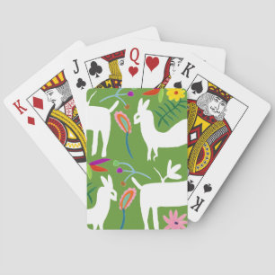 Modern Otomi-ontwerp Ontwerp van Llama Donkey Pokerkaarten