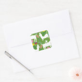 Modern Otomi-ontwerp | Ontwerp van Llama Donkey Vierkante Sticker (Envelop)