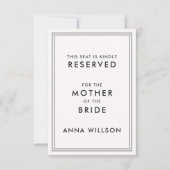 Modern | Oud geld gereserveerde stoel Label (Voorkant)