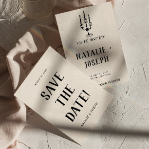 Modern oud geld hand getekend retro eigenzinnige b save the date