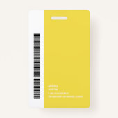 Modern Oval Logo Employee Photo Name Barcode Badge (Achterkant)