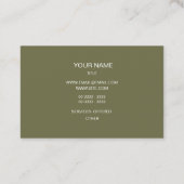 Modern Ovale Olive Branch Visitekaartje (Achterkant)