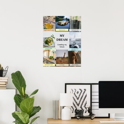 Modern Overlap Grid Vision Board Poster (Thuiskantoor)