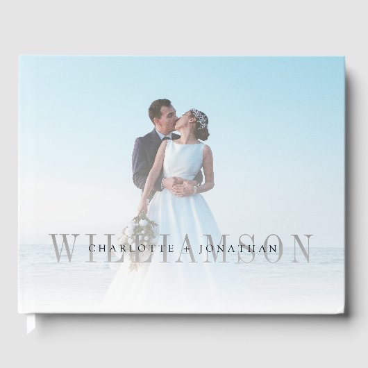 Modern overlay Front & Back Photo Wedding Gastenboek (Voorkant)