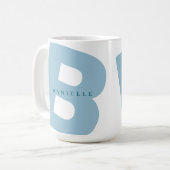 Modern Oversized Monogram Initiaal & Voornaam Koffiemok (Voorkant links)