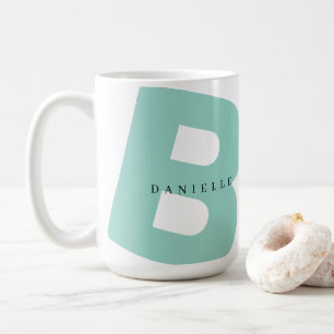 Modern Oversized Monogram Initiaal & Voornaam Koffiemok