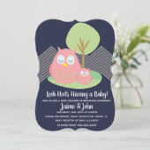 Modern Owl Baby shower Hoot Kaart (Staand voorkant)