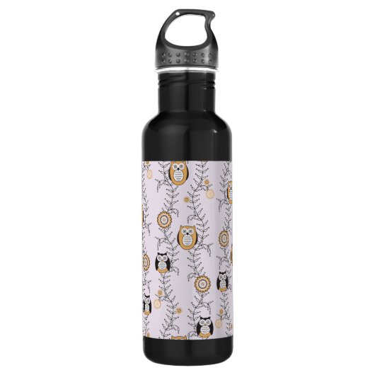 Modern Owls Pattern Waterfles (Voorkant)