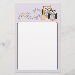 Modern Owls Stationery Briefpapier