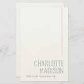 Modern Own Name Trendy Minimalist Plain  Briefpapier (Voorkant / Achterkant)