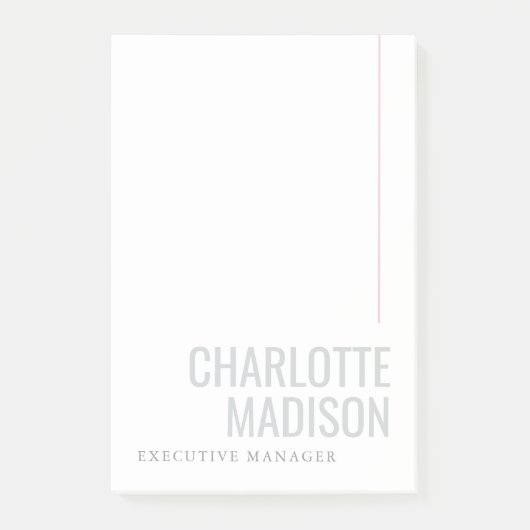 Modern Own Name Trendy Minimalist Plain  Post-it® Notes (Voorkant)