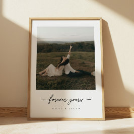 Modern paar 'Forever Yours' Custom Photo Poster