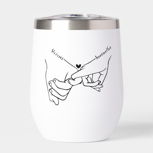 Modern Paar Holding handen Aangepaste naam bruilof (Voorkant)