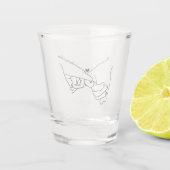 Modern Paar Holding handen Aangepaste naam bruilof Shot Glas (Achterkant)