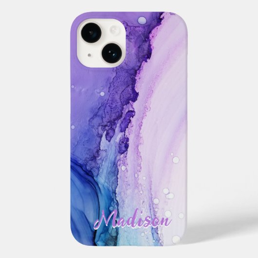 Modern Paars Abstract persoonlijk Case-Mate iPhone Case (Achterkant)