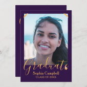 Modern Paars Afstuderen Kaart (Voorkant / Achterkant)