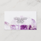 Modern paars agate amethyst stone visitekaartje (Achterkant)