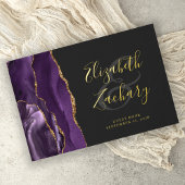 Modern Paars Agate Gold Script Dark Gastenboek