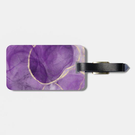 Modern Paars-alcoholinkt art Bagagelabel (Achterkant horizontaal)