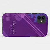 Modern Paars baanontwerp Case-Mate iPhone Case (Achterkant (horizontaal))