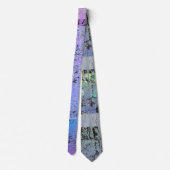 Modern paars blauw en zwart textuurpatroon stropdas (Achterkant)