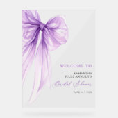 Modern Paars Bruilofts Bruiloft Welcome Bord (Voorkant)