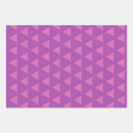Modern Paars driehoekspatroon Inpakpapier Vel (Voorkant 2)