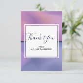 Modern Paars en roze draaiend abstract ontwerp Bedankkaart (Staand voorkant)