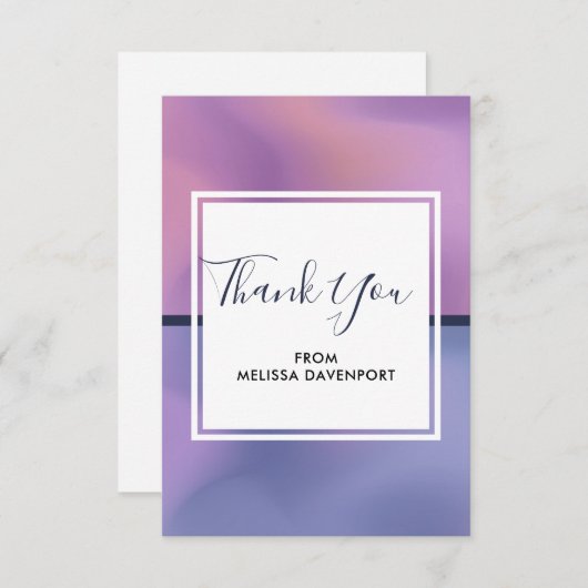 Modern Paars en roze draaiend abstract ontwerp Bedankkaart (Voorkant / Achterkant)