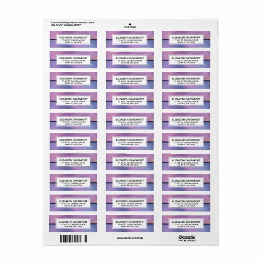 Modern Paars en roze draaiend abstract ontwerp Etiket (Full Sheet)