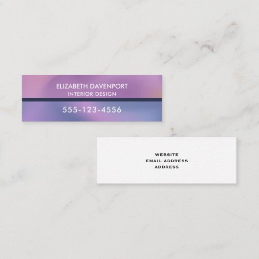 Modern Paars en roze draaiend abstract ontwerp Mini Visitekaartje (Voorkant / Achterkant)
