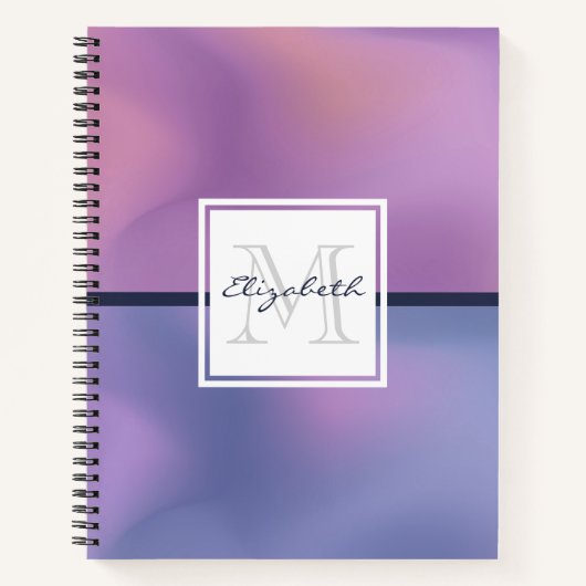 Modern Paars en roze draaiend abstract ontwerp Notitieboek (Voorkant)