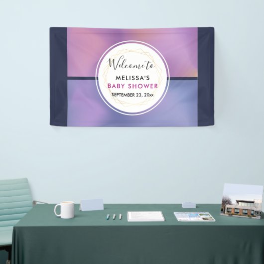 Modern Paars en roze draaiend abstract ontwerp Spandoek (Beurs)