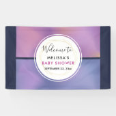 Modern Paars en roze draaiend abstract ontwerp Spandoek (Horizontaal)